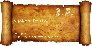 Nyakas Paula névjegykártya